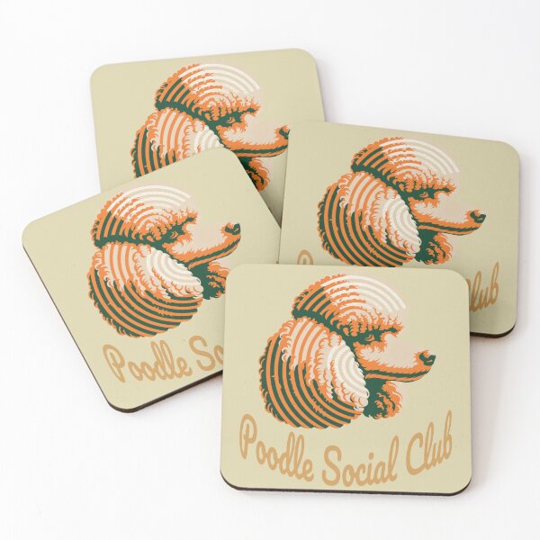 Item preview, Poodle Social Club Vintage Badge (orange lettering) designed and sold by Kinship-Pets.