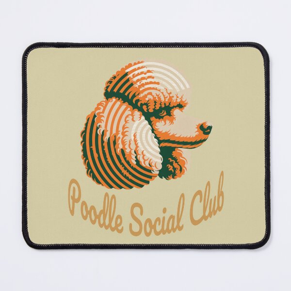 Item preview, Poodle Social Club Vintage Badge (orange lettering) designed and sold by Kinship-Pets.