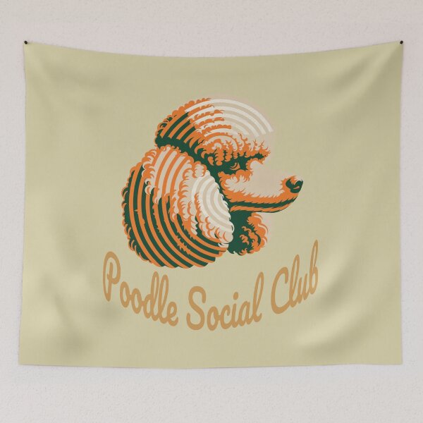 Item preview, Poodle Social Club Vintage Badge (orange lettering) designed and sold by Kinship-Pets.