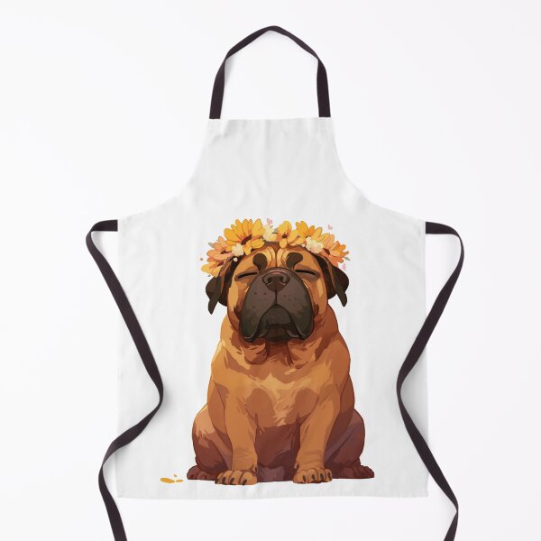Item preview, Cute Bullmastiff puppy dog with a flower crown designed and sold by MendaciousMina.