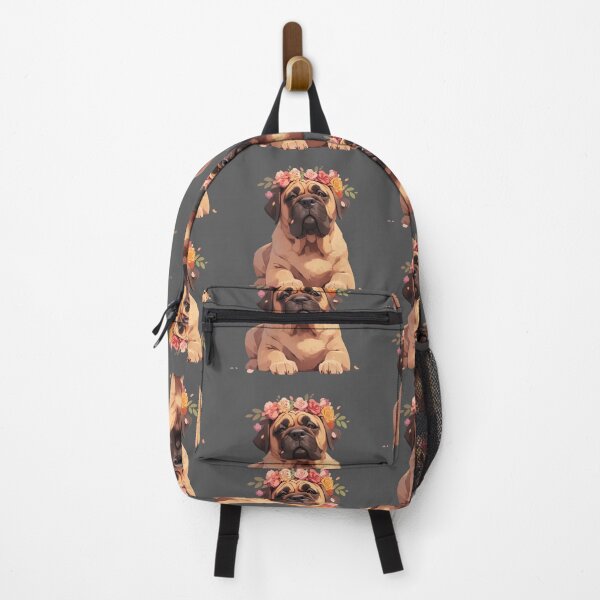 Item preview, Cute Bullmastiff puppy dog with a flower crown designed and sold by MendaciousMina.