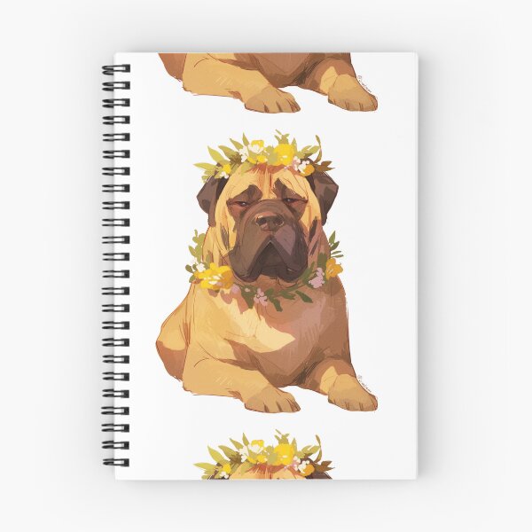 Item preview, Cute Bullmastiff puppy dog with a flower crown designed and sold by MendaciousMina.