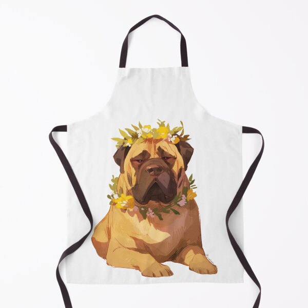 Item preview, Cute Bullmastiff puppy dog with a flower crown designed and sold by MendaciousMina.