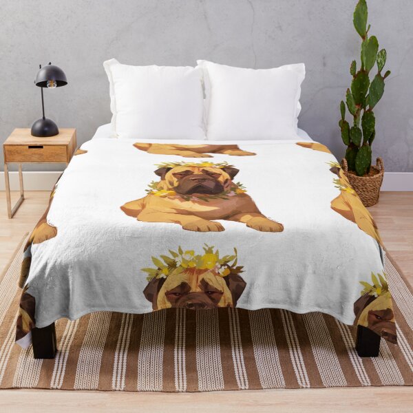 Item preview, Cute Bullmastiff puppy dog with a flower crown designed and sold by MendaciousMina.