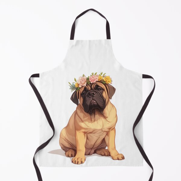 Item preview, Cute Bullmastiff puppy dog with a flower crown designed and sold by MendaciousMina.
