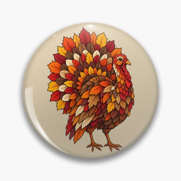 Item preview, Autumn Leaf Turkey Botanical Woodland Illustration designed and sold by  MAD's Recreation Studio.