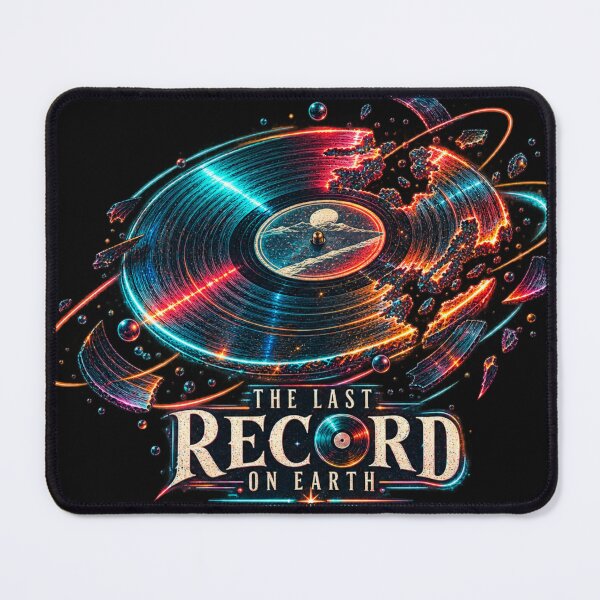 Item preview, The Last Record on Earth – Retro Futuristic Neon Vinyl designed and sold by Golden Era Studio.