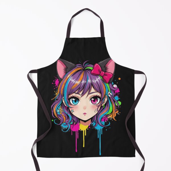 Item preview, Colorful Neko Girl – Kawaii Graffiti Cat Girl designed and sold by Revyra Design .