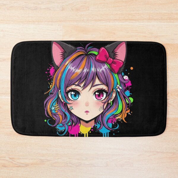 Item preview, Colorful Neko Girl – Kawaii Graffiti Cat Girl designed and sold by Revyra Design .