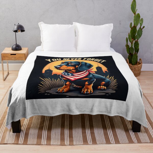 Item preview, PATRIOT DAY YOU NEVER FORGET DACHSHUND DOG ART designed and sold by PawsStudioAU.