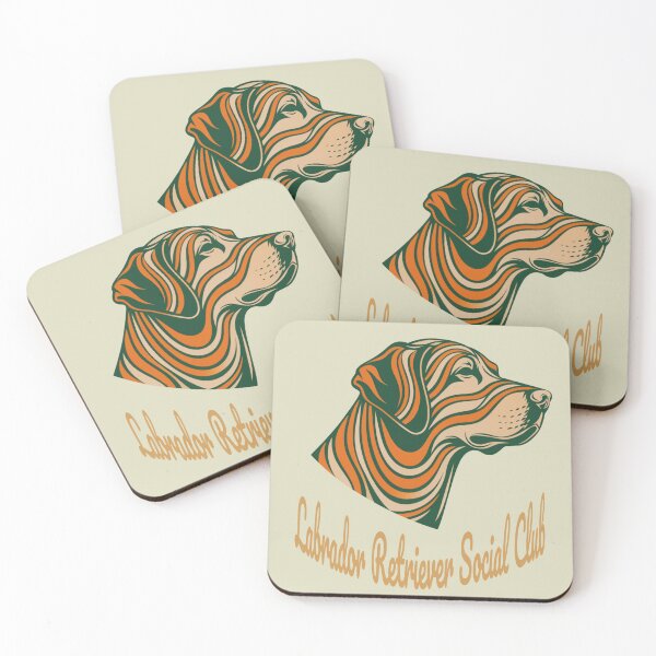 Item preview, Labrador Retriever Social Club Vintage Badge (orange lettering) designed and sold by Kinship-Pets.