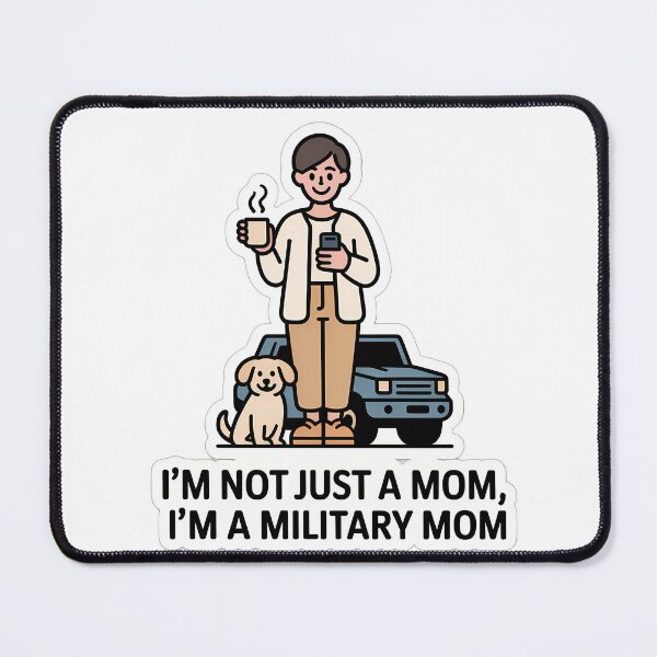 Item preview, Military Mom with Coffee and Dog designed and sold by NiftyWrx.