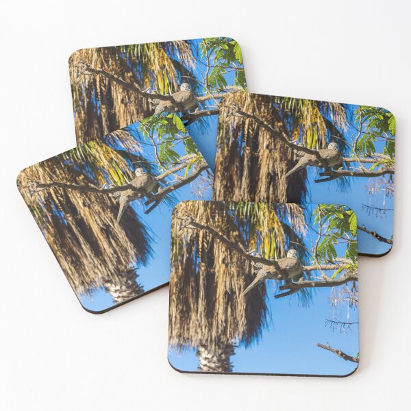 Item preview, Dove Pair Perched on Sunlit Tree Branches against a Clear Blue Sky designed and sold by Nmallia.