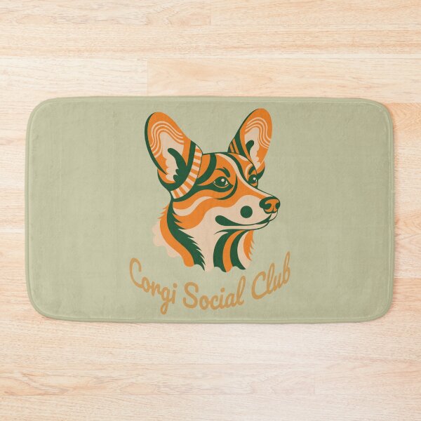 Item preview, Corgi Social Club Vintage Badge (orange lettering) designed and sold by Kinship-Pets.