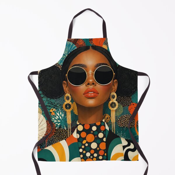 Item preview, Retro Classy Woman with Sunglasses - Teal and Orange Abstract Floral Pattern designed and sold by littlepiptales.