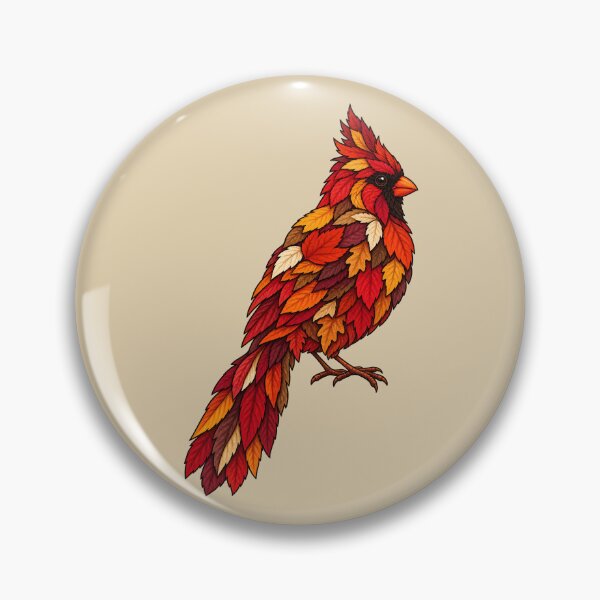 Item preview, Autumn Leaf Cardinal Botanical Bird Illustration designed and sold by  MAD's Recreation Studio.