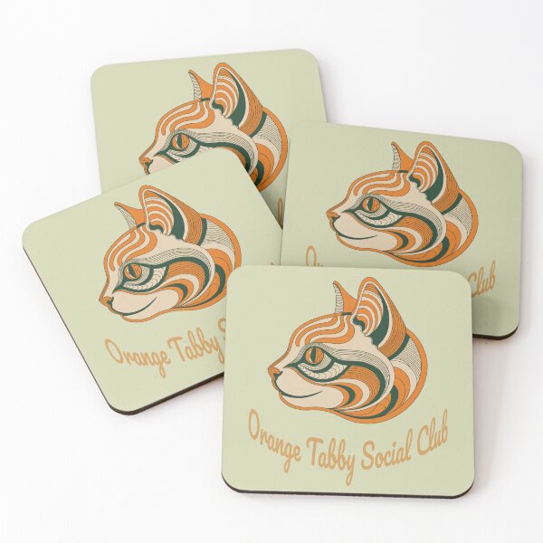 Item preview, Orange Tabby Social Club Vintage Badge (orange lettering) designed and sold by Kinship-Pets.