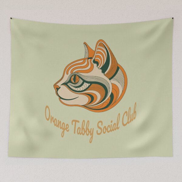 Item preview, Orange Tabby Social Club Vintage Badge (orange lettering) designed and sold by Kinship-Pets.