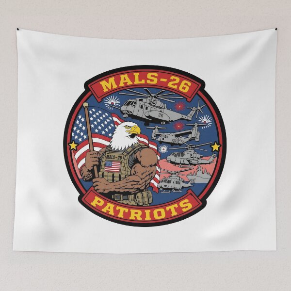 Item preview, US Marine Corps MALS-26 "Patriots" Aviation Support Patch designed and sold by CharlieDesings.