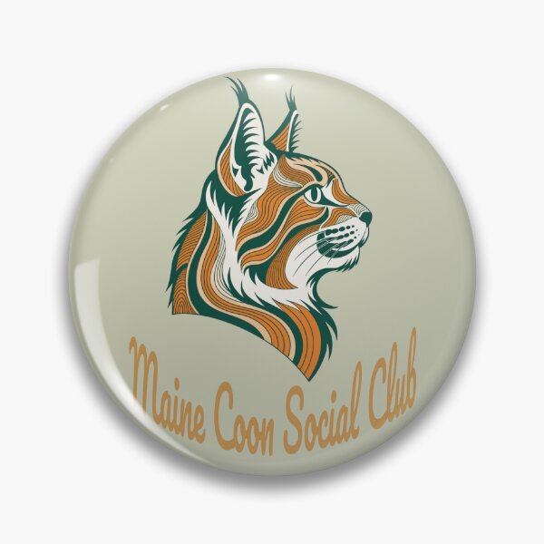 Item preview, Maine Coon Social Club Vintage Badge (orange lettering) designed and sold by Kinship-Pets.