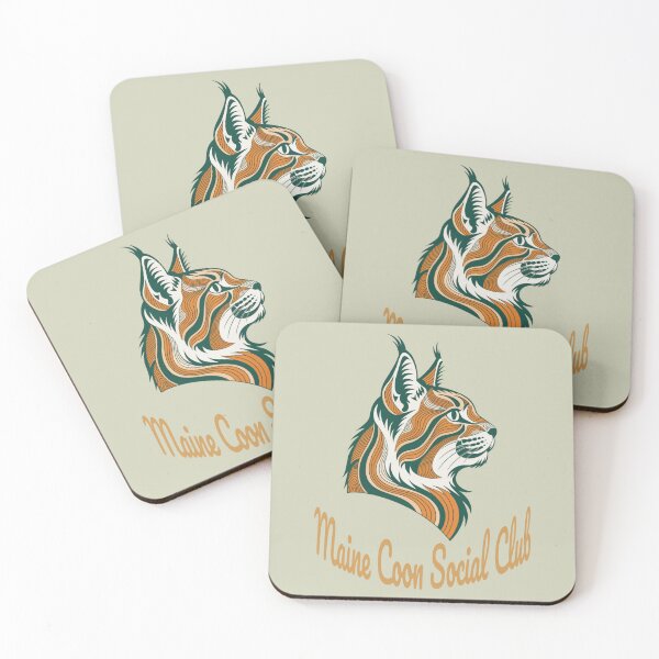 Item preview, Maine Coon Social Club Vintage Badge (orange lettering) designed and sold by Kinship-Pets.