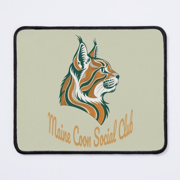 Item preview, Maine Coon Social Club Vintage Badge (orange lettering) designed and sold by Kinship-Pets.