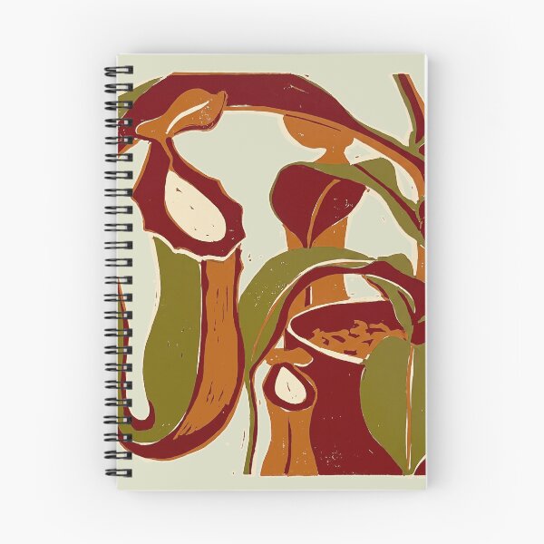 Item preview, Pitcher Plant Carnivorous Botanical Linocut Block Print Art designed and sold by KiwiRider.