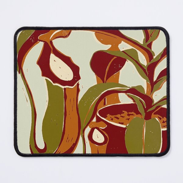 Item preview, Pitcher Plant Carnivorous Botanical Linocut Block Print Art designed and sold by KiwiRider.