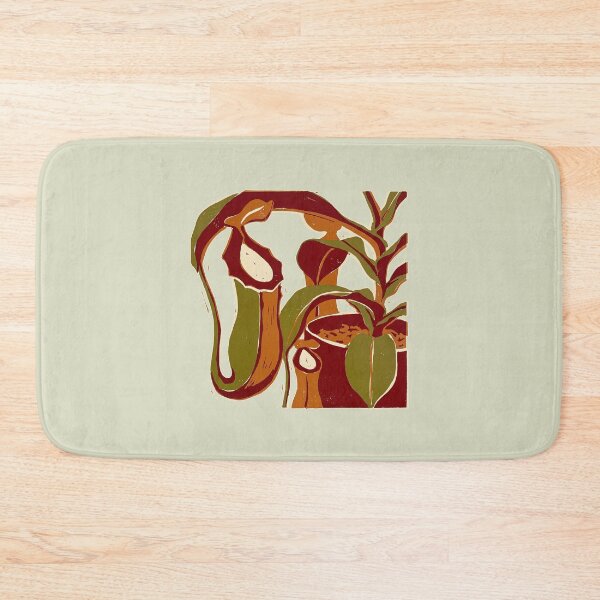 Item preview, Pitcher Plant Carnivorous Botanical Linocut Block Print Art designed and sold by KiwiRider.