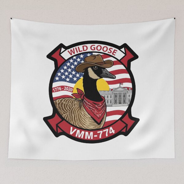 Item preview, US Marine Corps VMM-774 "Wild Goose" Squadron Patch designed and sold by CharlieDesings.