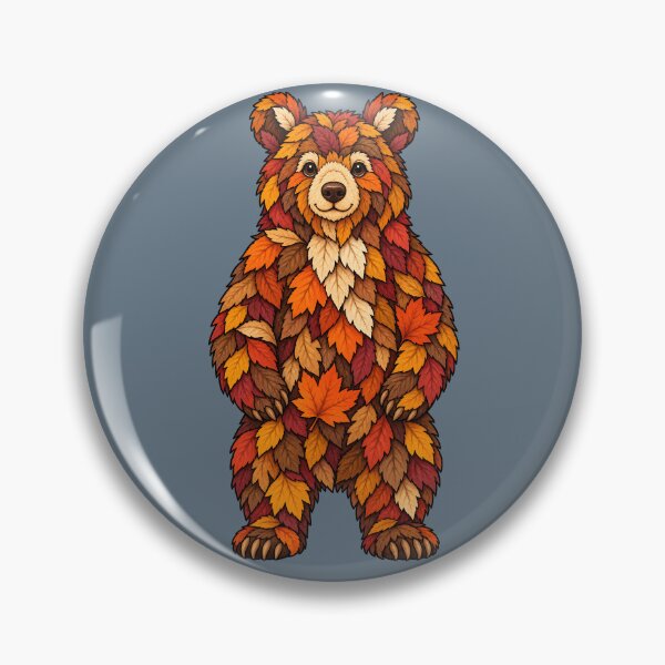Item preview, Autumn Leaf Bear Botanical Woodland Illustration designed and sold by  MAD's Recreation Studio.