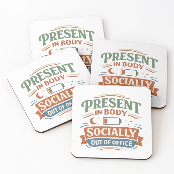 Item preview, Present in Body Socially Out of Office Funny Gift for Students, Professionals & Moms designed and sold by stylishdzign.