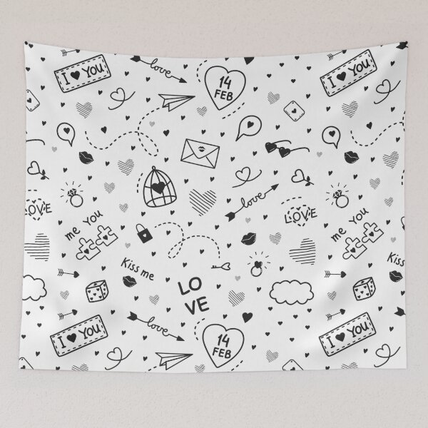 Item preview, Valentines Day Doodle Pattern designed and sold by IrynaAlex.