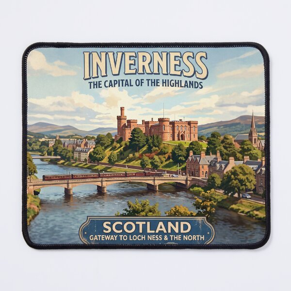 Item preview, Vintage Inverness Scotland Railway Travel Poster designed and sold by ArtworkNorth.