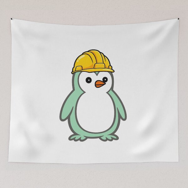 Item preview, Construction worker Pippo – Funny penguin with construction helmet for craftsmen & construction sites Humor designed and sold by Pippo-Penguin.