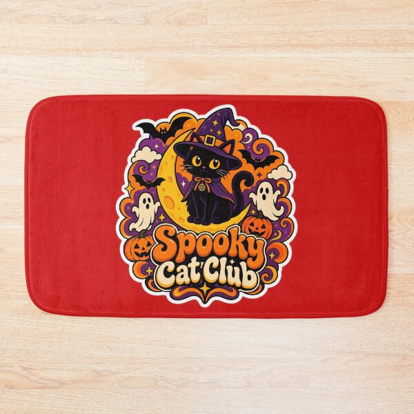 Item preview, Retro Spooky Cat Club 70s Halloween designed and sold by Stickers Hub HUB.