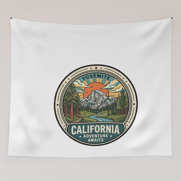 Item preview, Retro Yosemite California Adventure Awaits Camping Travel Graphic designed and sold by Paper Drip.