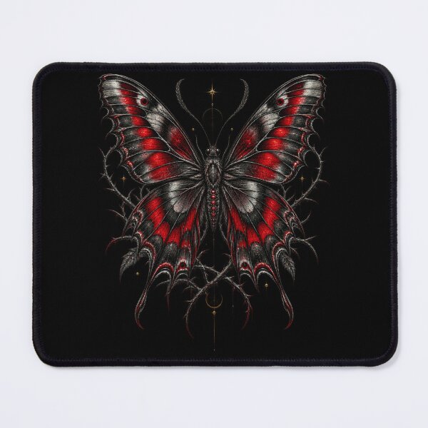 Item preview, Gothic Butterfly Drawing – Mystical Crimson Emperor Butterfly with Thorns designed and sold by Anyshca.