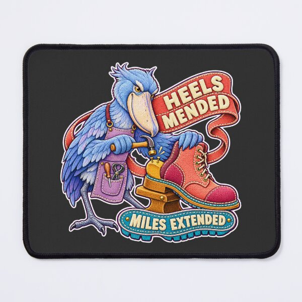 Item preview, Labor Day Shoebill Cobbler – Heels Mended Miles Extended Embroidery Design designed and sold by Jaani-T.