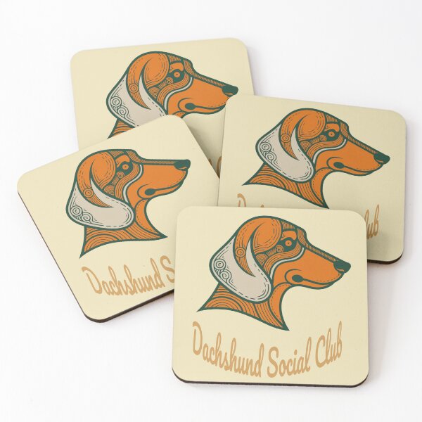 Item preview, Dachshund Social Club Vintage Badge (orange lettering) designed and sold by Kinship-Pets.