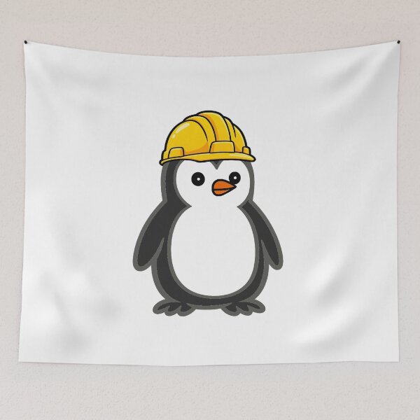Item preview, Construction worker Pippo – Funny penguin with construction helmet for craftsmen & construction sites Humor designed and sold by Pippo-Penguin.