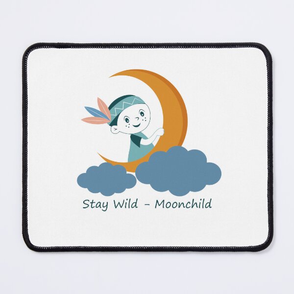 Item preview, Cute Boy Crescent Moon Stay Wild Moonchild designed and sold by ArtNova17.