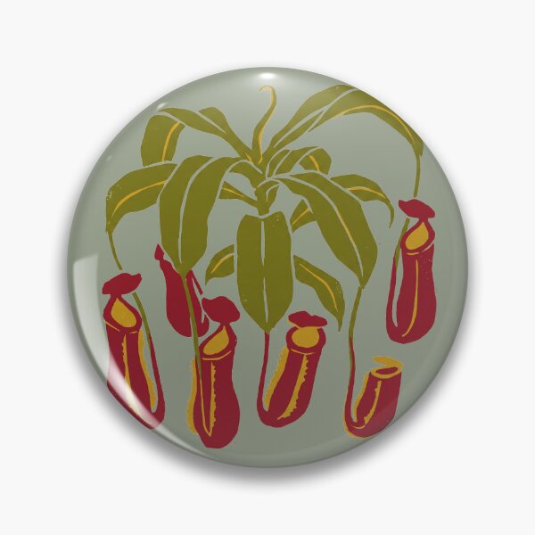 Item preview, Pitcher Plant Carnivorous Botanical Linocut Block Print Art designed and sold by KiwiRider.