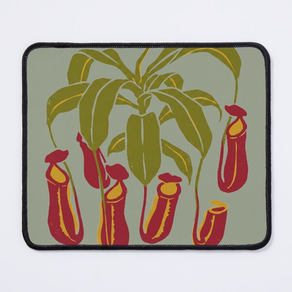 Item preview, Pitcher Plant Carnivorous Botanical Linocut Block Print Art designed and sold by KiwiRider.