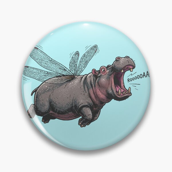 Item preview, Flying Hippo Roar - Funny Flying Hippopotamus designed and sold by chriswo-design.