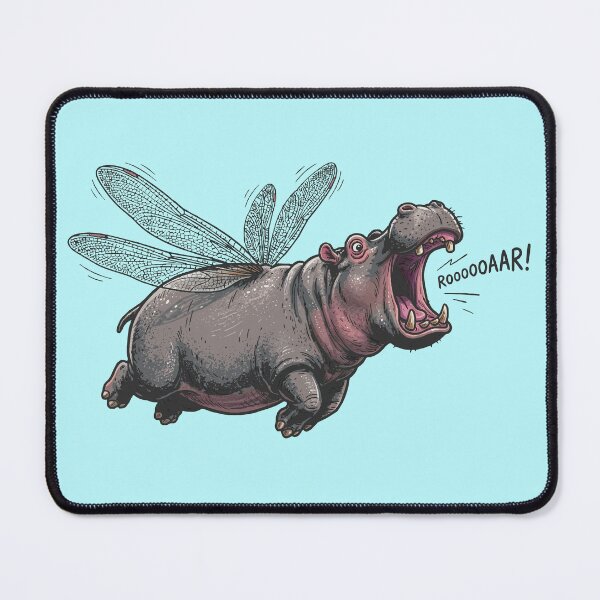 Item preview, Flying Hippo Roar - Funny Flying Hippopotamus designed and sold by chriswo-design.
