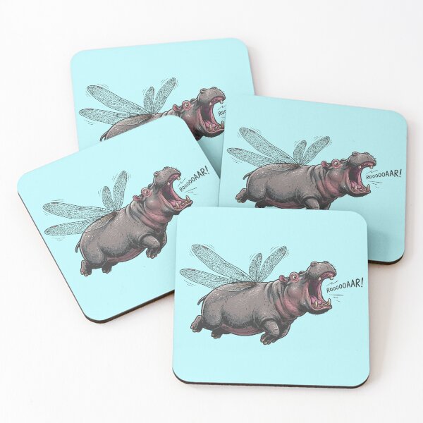 Item preview, Flying Hippo Roar - Funny Flying Hippopotamus designed and sold by chriswo-design.