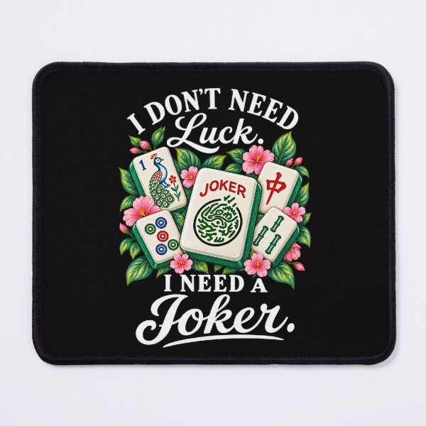 Item preview, I Don’t Need Luck I Need a Joker Vintage Mahjong Tile Graphic designed and sold by CG Studio.