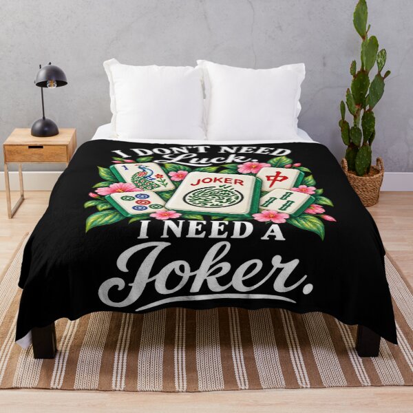 Item preview, I Don’t Need Luck I Need a Joker Vintage Mahjong Tile Graphic designed and sold by CG Studio.