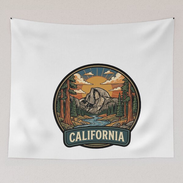 Item preview, Vintage California Yosemite National Park Half Dome Travel Badge designed and sold by Paper Drip.